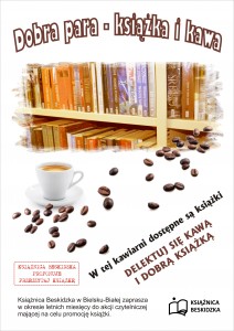plakat książka i kawa