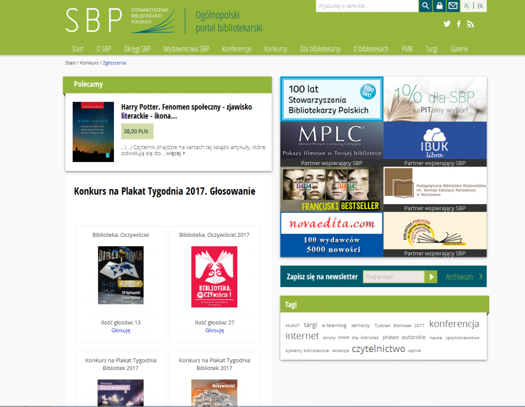 Zrzut ekranu z www SBP