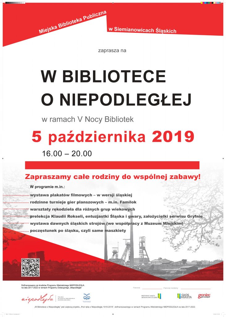 Plakat Noc Bibliotek w Siemianowicach Śląskich