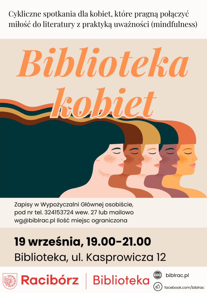 Plakat, tło bezowe, jest na nim ilustracja w stylu tzw. płaskim (niemalże minimalistycznym) przedstawiająca 5 kobiet (głowa, ramiona, długie włosy skierowane w lewą stronę plakatu, twarze zwrócone w prawą). Kobiety mają różne odcienie skóry (ciemne, jasne, żółte itd.). Teksty zgodne z opisem wydarzenia.