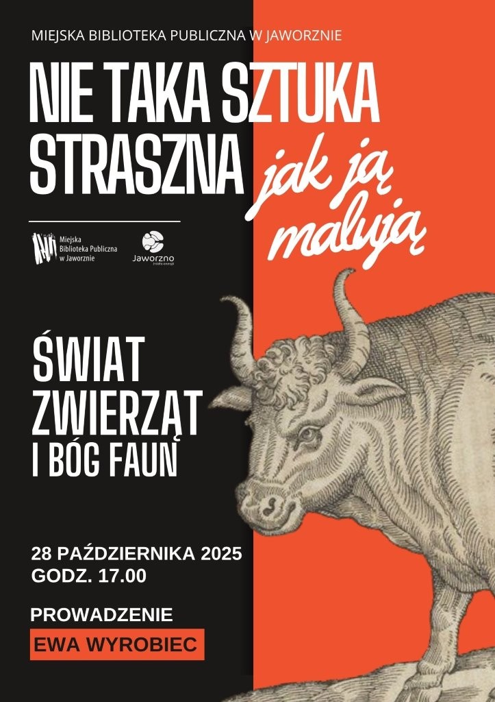 Plakat - tło w połowie czarne a w połowie pomarańczowe (podział jest pionowy, gdzie lewa strona jest czarna). Na tło nałożona jest grafika byka (grafika retro), większa część jego ciała znajduje się na części pomarańczowej. Poza tym na plakacie są białe napisy zgodne z treścią artykułu/opisu wydarzenia.