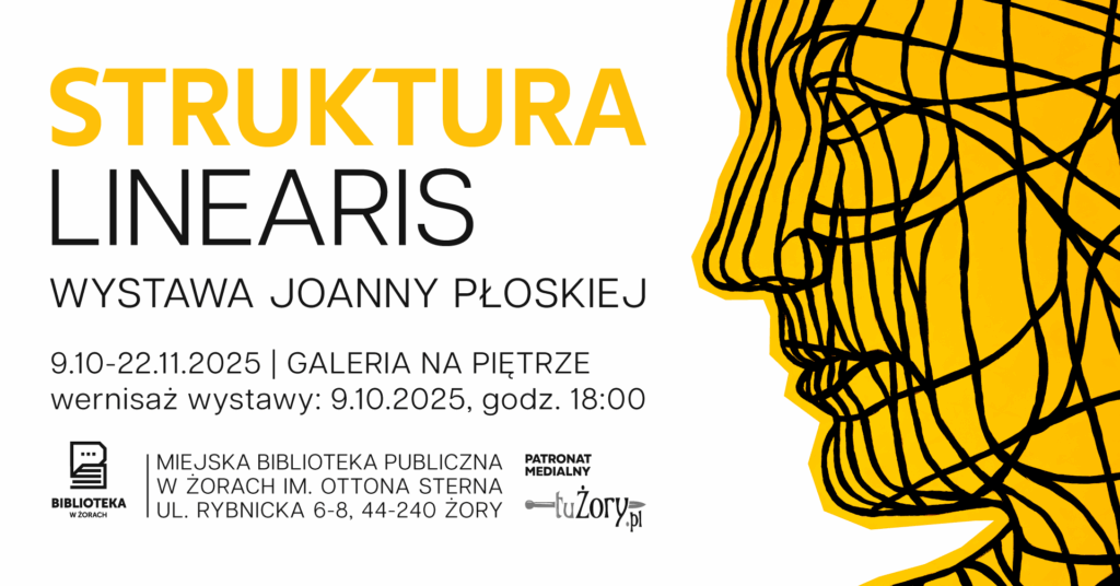 Grafika w poziomie przedstawiająca po prawej stronie rysunek abstrakcyjnej twarzy, wypełnionej równomiernie głębszym żółtym kolorem. Na twarzy narysowane są poziome i pionowe (powyginane) czarne, niezbyt grube linie tworzące jakby siatkę. Twarz ta zwrócona jest w lewą stronę, do środka banera, a tym samym w stronę napisów, które znajdują się z lewej strony banera. Napisy są w kolorze żółtym oraz czarny, Treść jest zgodna z opisem wydarzenia.. Tło grafiki (banera) białe.