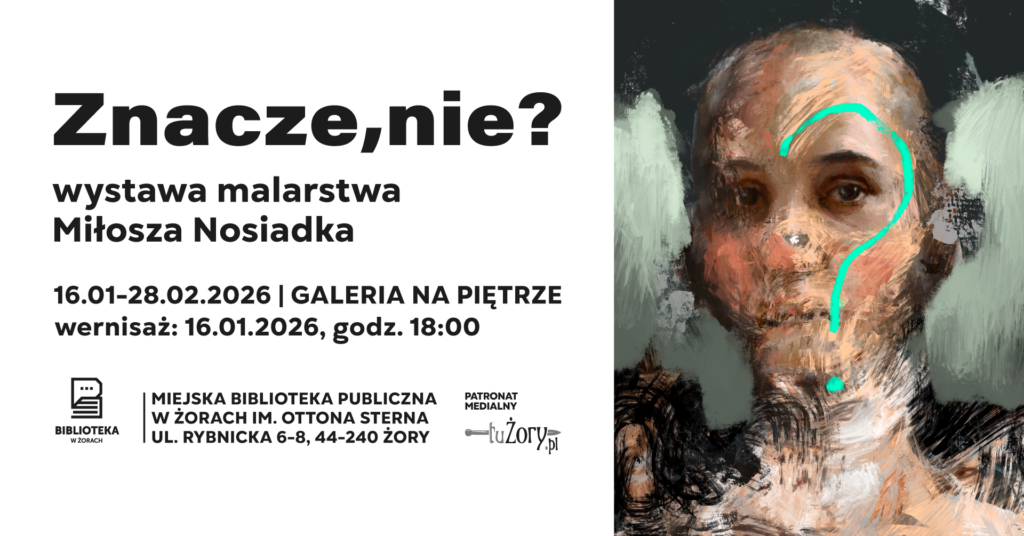 Pozioma grafika, po lewej białe tło, na nim czarne napisy zgodne z opisem wydarzenia. Po prawej stronie obraz namalowany farbami, przedstawiający zagadkowy, pozbawiony detali portret (dokładnie są namalowane tylko oczy, reszta "z grubsza"). Na głowie postaci domalowany jest wąską linią turkusowy pytajnik. Nie jest dopasowany do twarzy, nie sprawia wrażenia jakby był tatuażem, lecz jakby był domalowany na obrazie (zaczyna się na wysokości podbródka postaci a kończy się nad łukiem brwiowym).